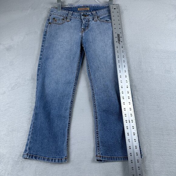 Paris Blues Cropped Jeans Womens Size 1 Straight Leg Low Rise Light Wash Blue - Picture 11 of 12